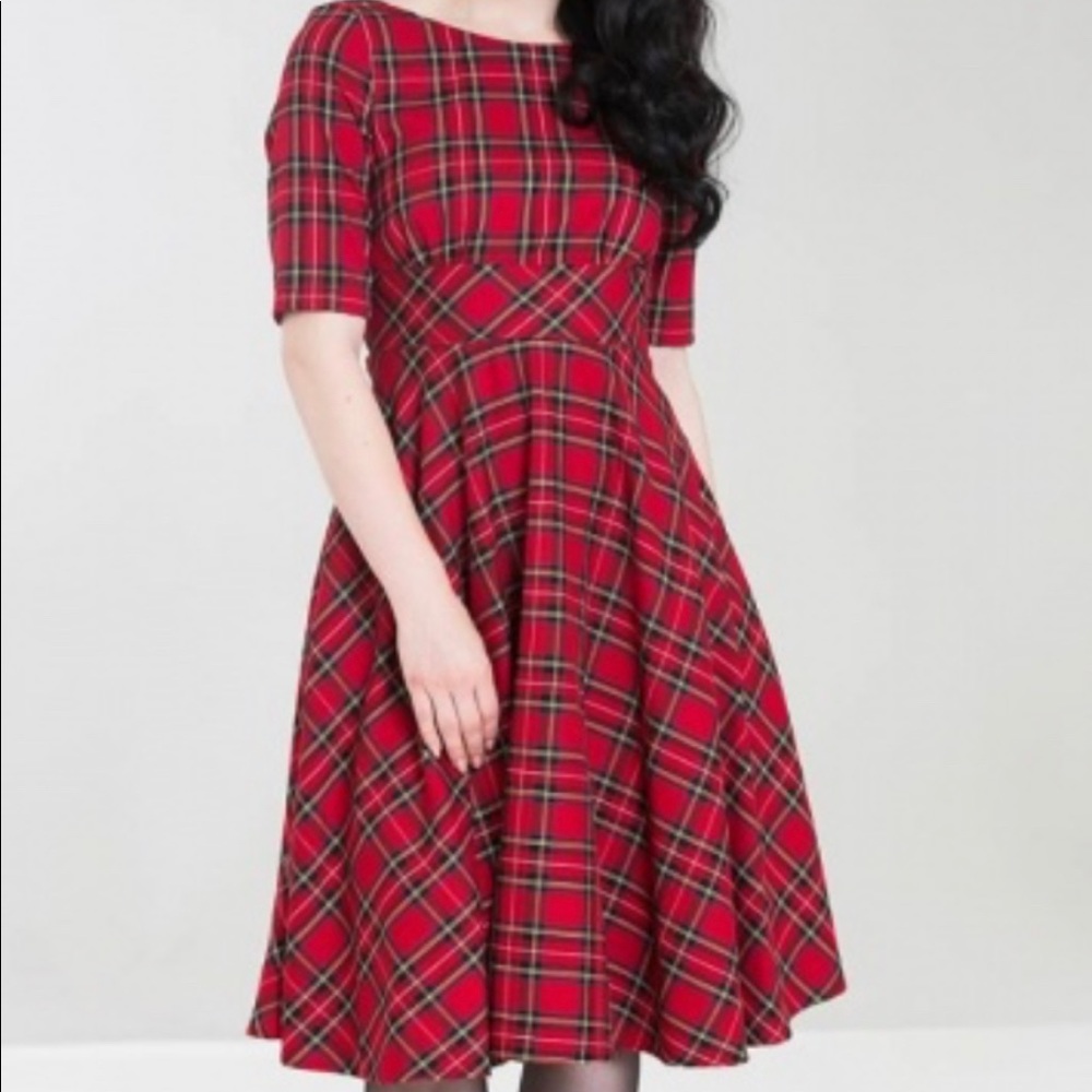 Tartan swing dress size Large